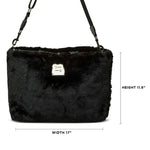 Load image into Gallery viewer, Duplex Reversible Faux Fur Tote in Black
