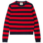 Load image into Gallery viewer, Stripe Crew Cashmere Sweater in Red and Navy
