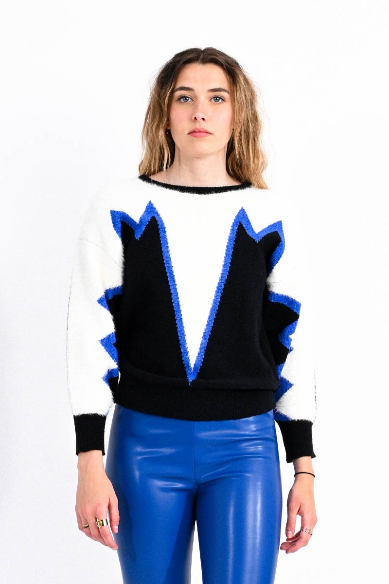 Bolt Sweater in Black Multi
