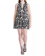 Load image into Gallery viewer, Tropical Breeze Dress in Black and Ivory
