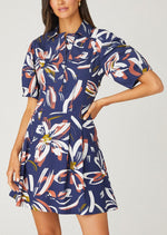 Load image into Gallery viewer, Havanna Dress in Navy/Ivory Multi
