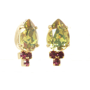 Vienna Stud Earrings in Greeny/Amethyst
