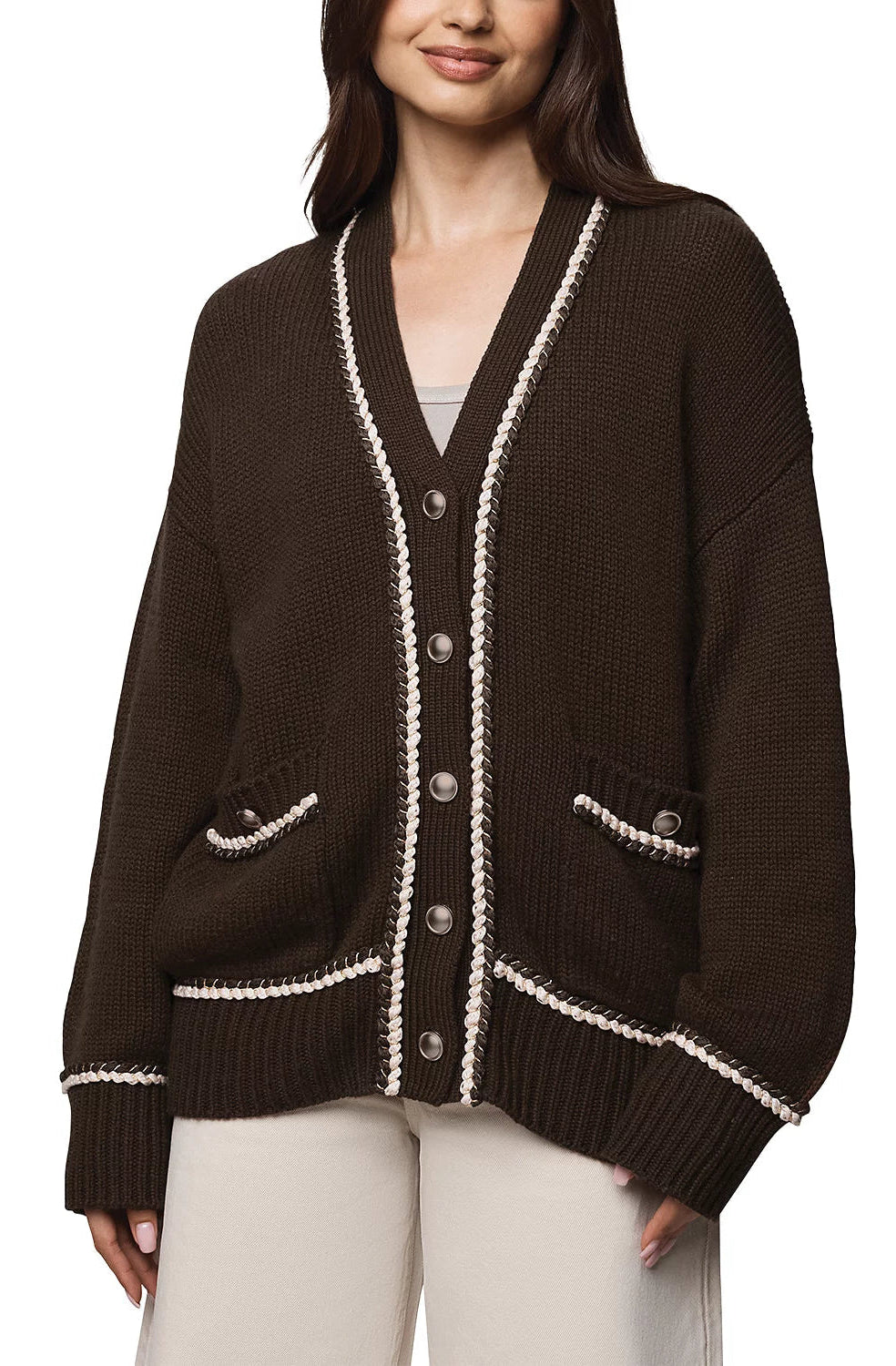 Brooklyn Cardigan in Soft Chocolate