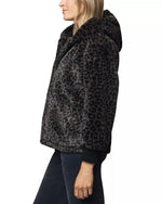 Load image into Gallery viewer, Lucia Fur Zip Up Jacket in Leopard Print
