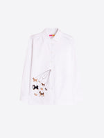 Load image into Gallery viewer, Tea Embroidered Dog Blouse in White
