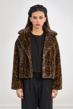 Load image into Gallery viewer, Faux Fur Jacket in Leopard
