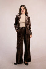 Load image into Gallery viewer, Velvet Trouser in Brown
