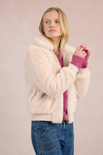 Load image into Gallery viewer, Plush Faux Fur Jacket in Off White
