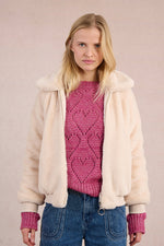 Load image into Gallery viewer, Plush Faux Fur Jacket in Off White
