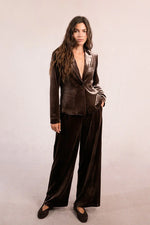Load image into Gallery viewer, Velvet Trouser in Brown
