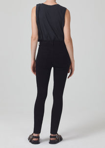 Chrissy High Rise Skinny in Plush Black