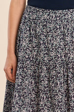 Load image into Gallery viewer, Floral Maxi Skirt in Navy Daisy
