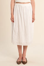 Load image into Gallery viewer, Eyelet Midi Skirt in White
