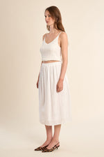 Load image into Gallery viewer, Eyelet Midi Skirt in White
