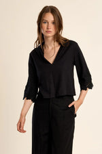 Load image into Gallery viewer, Embroidered Detail Blouse in Black
