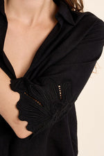 Load image into Gallery viewer, Embroidered Detail Blouse in Black
