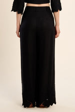 Load image into Gallery viewer, Embroidered Detail Pants in Black
