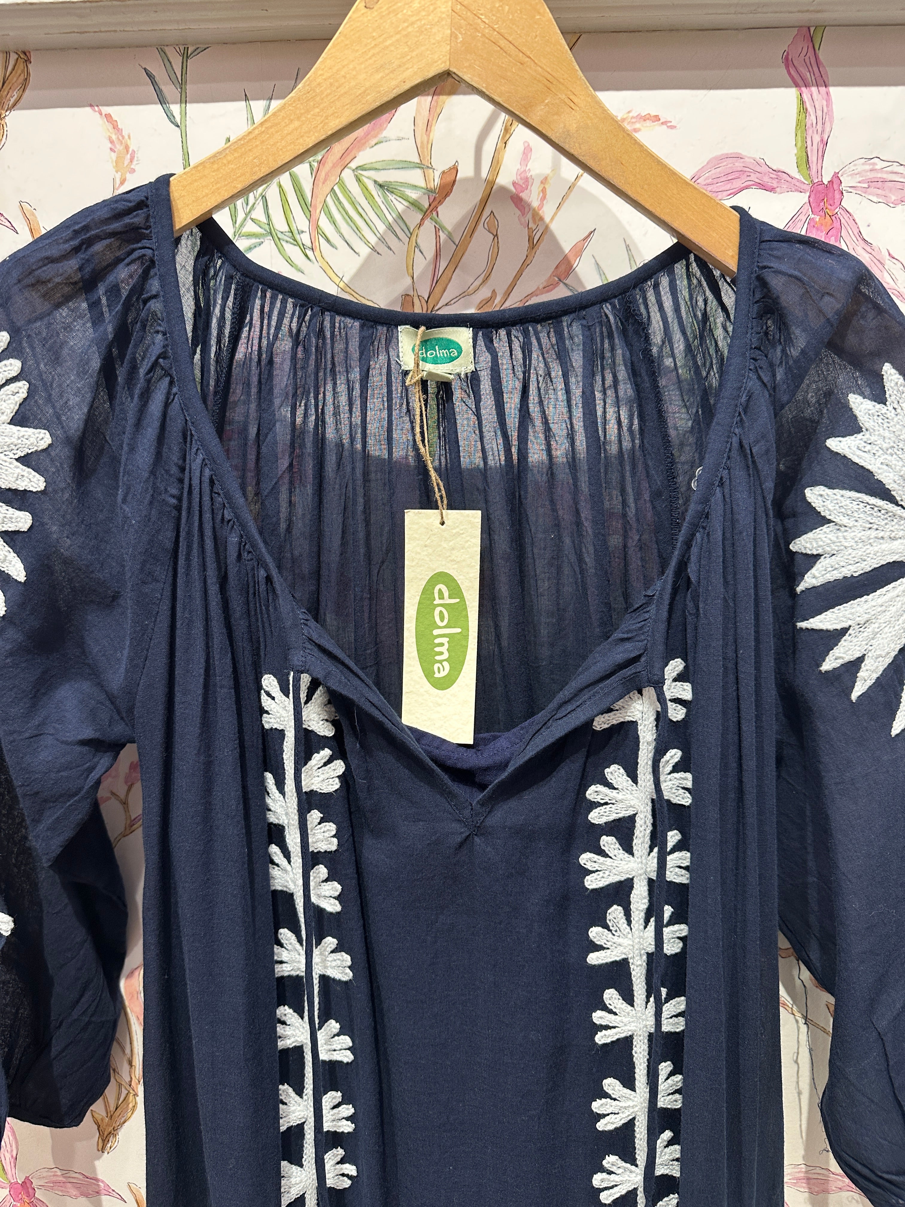 Elana Tassel Dress/Cover-up in Navy