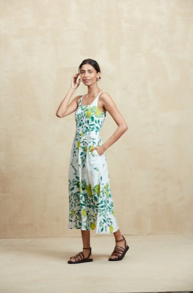 Camillie Midi Dress in Byron Yellow