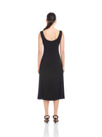 Load image into Gallery viewer, Shari Side-Pleat Dress in Black
