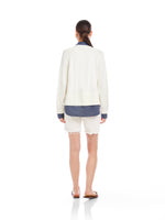 Load image into Gallery viewer, Carrie Mixed Media Sweater in Off White
