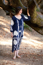Load image into Gallery viewer, Elana Tassel Dress/Cover-up in Navy
