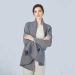 Load image into Gallery viewer, Pleated Shawl With Contrast Trim in Dark Grey

