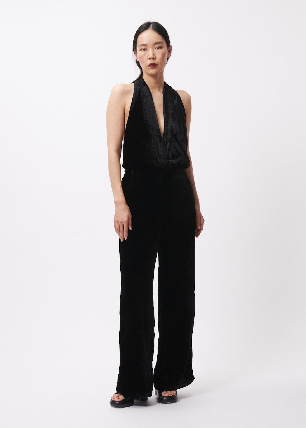 Nevila Velvet Jumpsuit in Black