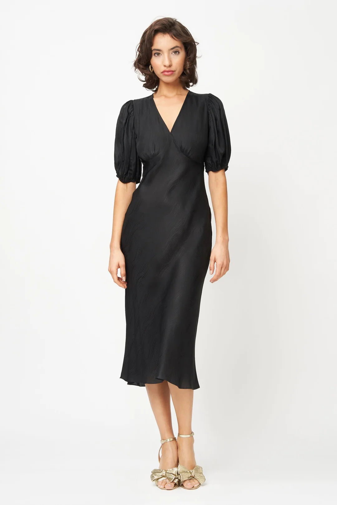 Sienna Dress in Black Zebra Jacquard