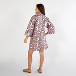 Load image into Gallery viewer, Kari Jacquard Rose Dress in Navy and Pink

