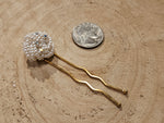 Load image into Gallery viewer, Large Vintage Pearl Knot Bobby Pin in Gold
