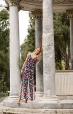 Load image into Gallery viewer, Belinna Dress in Navy Multi Tropical Garden
