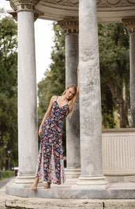 Belinna Dress in Navy Multi Tropical Garden