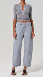 Load image into Gallery viewer, Marcelle Low Slung Cargo in Sateen in Hematite
