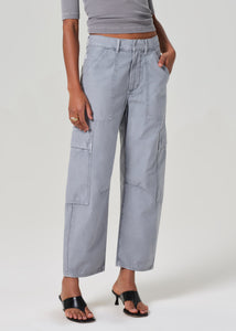 Marcelle Low Slung Cargo in Sateen in Hematite