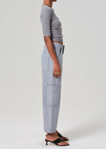 Load image into Gallery viewer, Marcelle Low Slung Cargo in Sateen in Hematite
