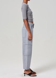 Marcelle Low Slung Cargo in Sateen in Hematite