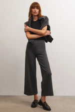 Load image into Gallery viewer, Delaney Brushed Rib Pant in Charcoal Heather

