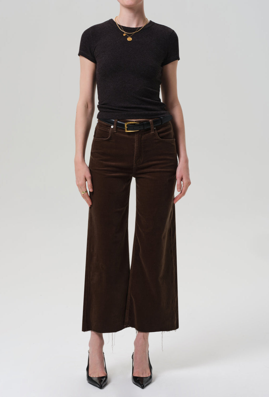 Lyra Wide Leg Crop Corduroy in Costes