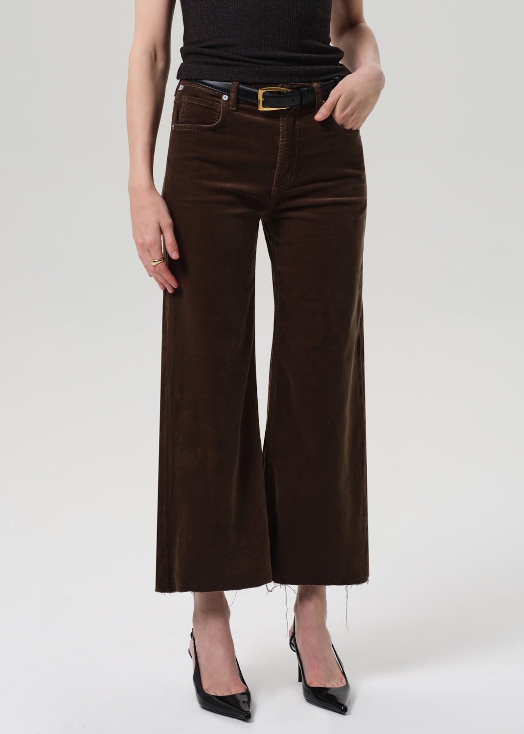 Lyra Wide Leg Crop Corduroy in Costes
