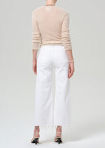Load image into Gallery viewer, Lyra Wide Leg Crop Raw Hem in Soft White
