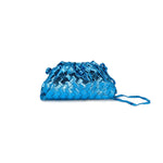 Load image into Gallery viewer, Metallic Half Moon Bag in Bright Blue
