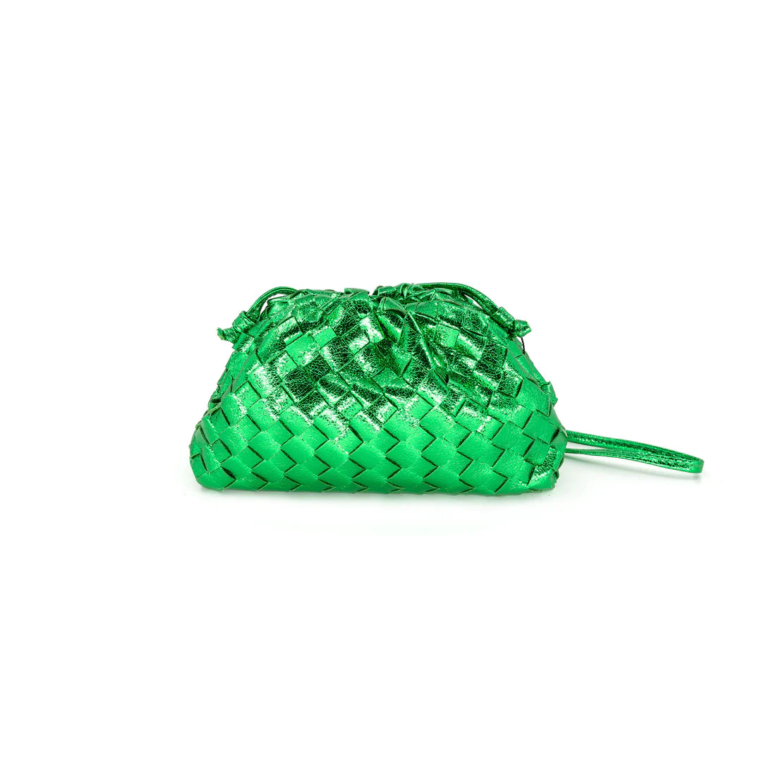 Metallic Half Moon Bag in Green