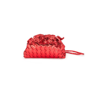 Metallic Half Moon Bag in Red