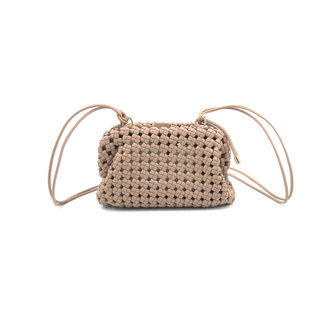 Woven Crossbody Purse in Taupe