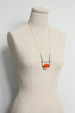 Load image into Gallery viewer, Magnesite and Agate Necklace in Grey/Red
