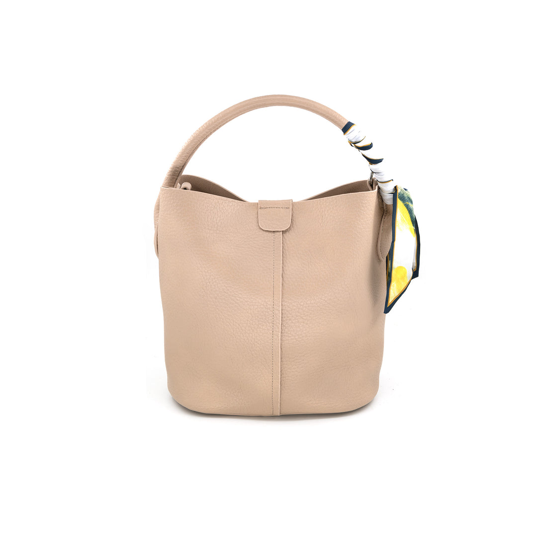 Scarf Bucket Bag in Beige