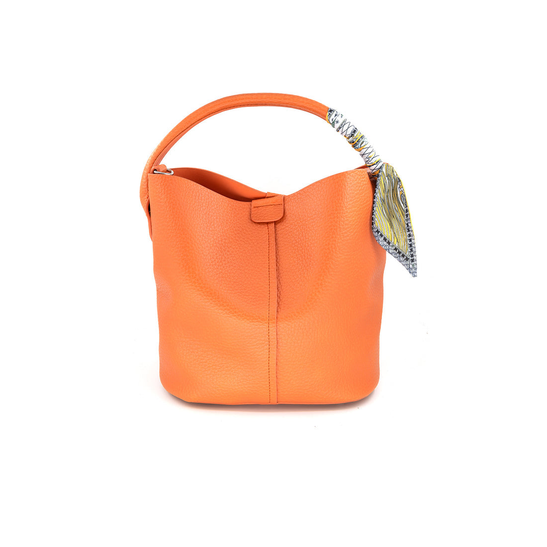 Scarf Bucket Bag in Orange