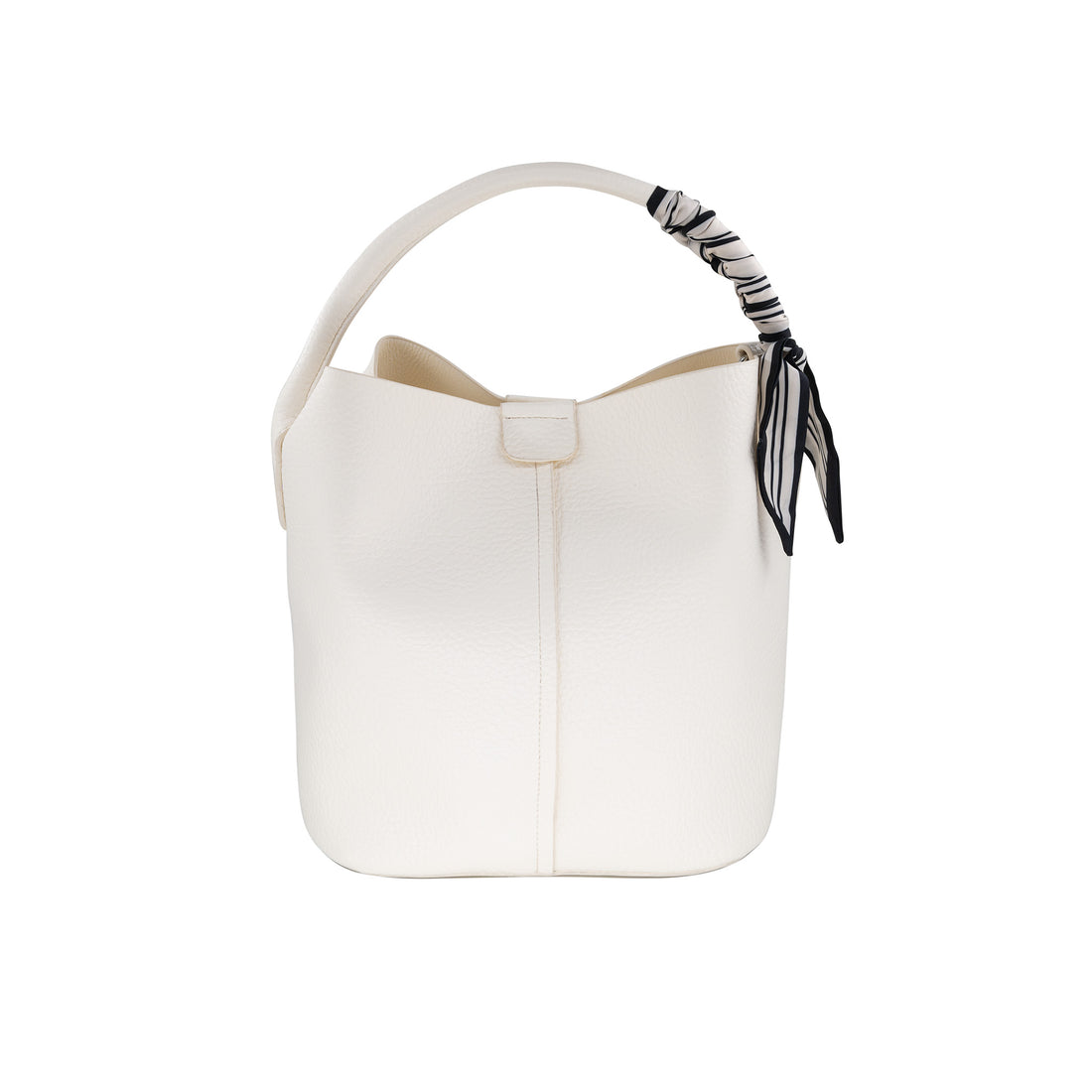 Scarf Bucket Bag in White