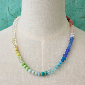 Gemma Medium Rondelle Necklace in Blue Multi